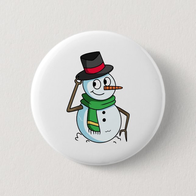 Friendly Snögubbe Knapp (Framsida)