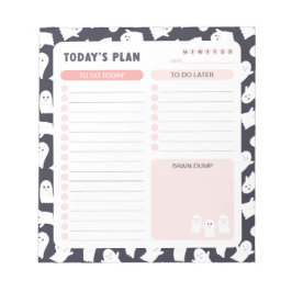 Friendly Spöken Halloween Daily to Do List Planner Anteckningsblock