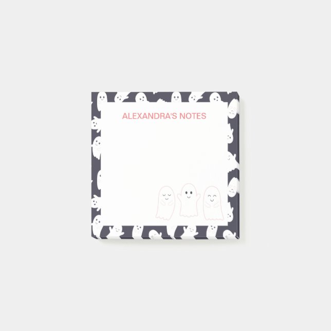 Friendly Spöken Halloween Mönster Post-it Block (Framsida)