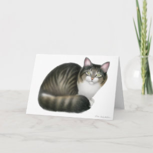 Friendly Tabby katt Card Kort