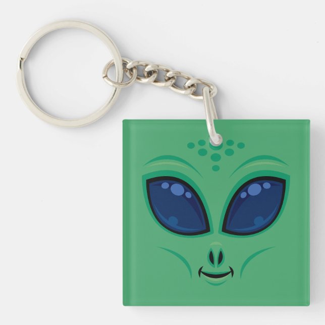 Friendly Tecknad Alien Ansikte (Framsidan)
