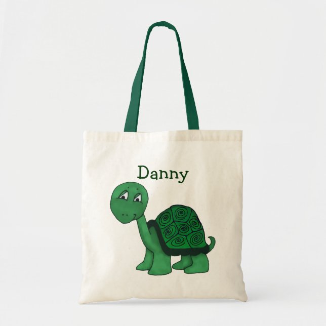 Friendly Turtle Tote Bag Tygkasse (Framsidan)