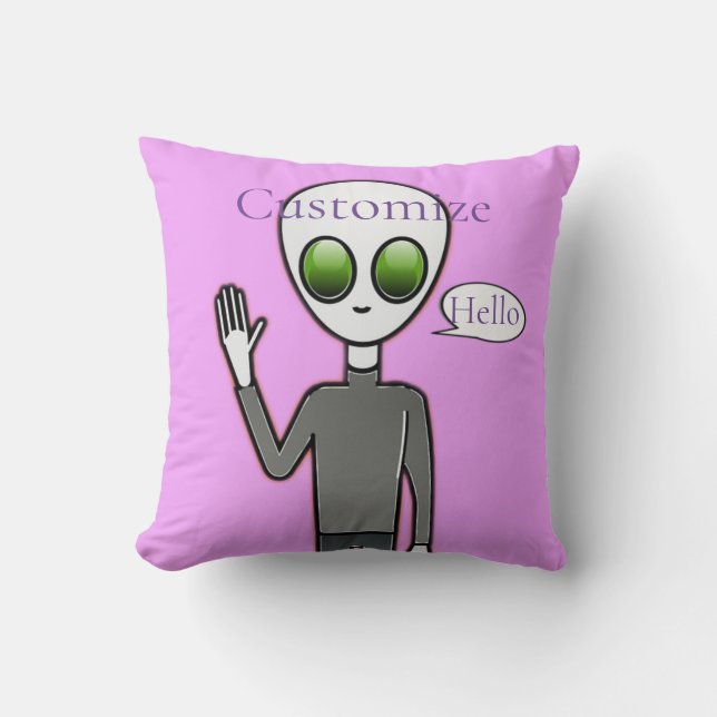 Friendly Waking Alien Thunder_Cove Kudde (Framsida)