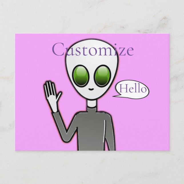 Friendly Waking Alien Thunder_Cove Vykort (Framsida)
