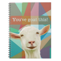 Friendly White Goat Colorful Geometric Background