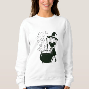 Friendly Witch Stirring Magic Cauldron T Shirt