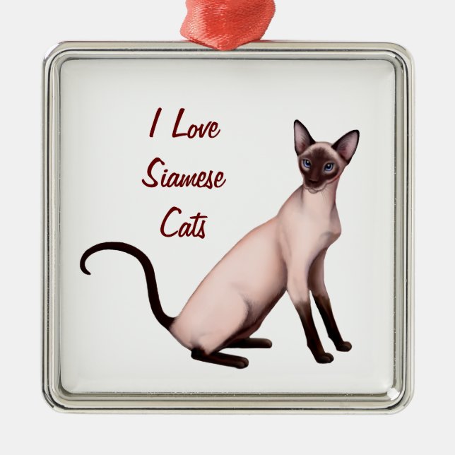 Friendly Young Siamese Cat Anpassade Ornament (Framsidan)