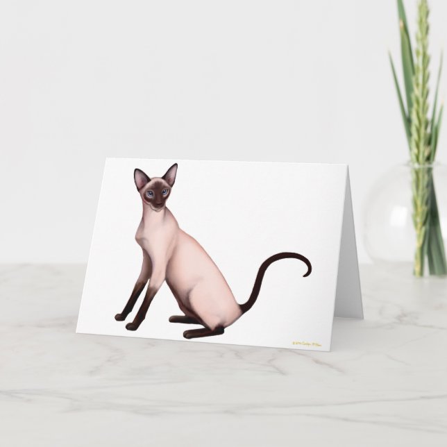 Friendly Young Siamese Cat Card Kort (Framsida)