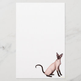 Friendly Young Siamese Cat Stationery Brevpapper