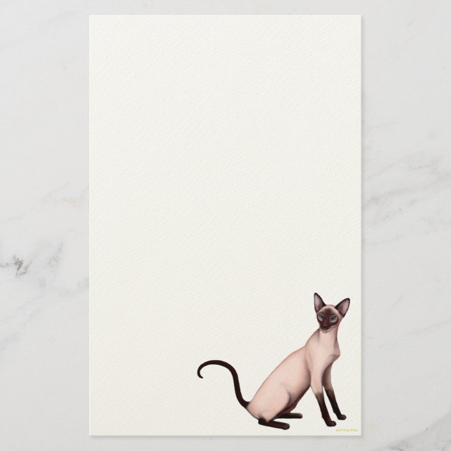 Friendly Young Siamese Cat Stationery Brevpapper (Framsida)