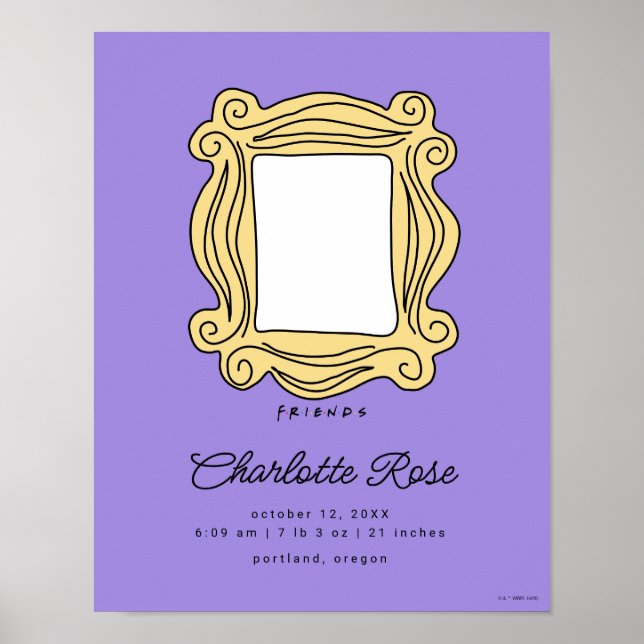 FRIENDS™ Bildram | Statistik över nybebis födsel Poster (Framsidan)