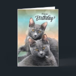 Friends Birthday Grått Cats för Cat Lover Kort<br><div class="desc">Om du har en bra- eller BFF-vän som är en kattälskare,  ska du skicka det här söta födelsedagskortet med två grått kattunge som definitivt är kompisar.</div>