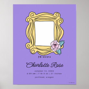 FRIENDS™ Blommig Bildram Statistik över barnets Poster