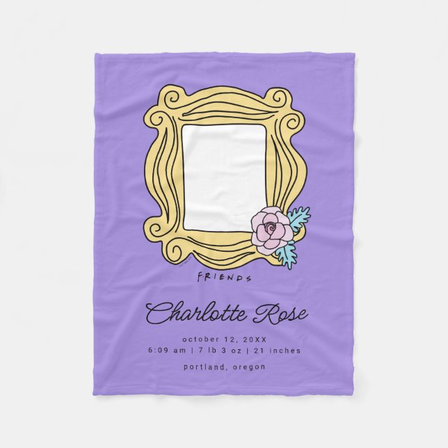 FRIENDS™ Blommigt Bild Ram | BABY Fleecefilt (Framsidan)