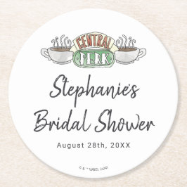 FRIENDS™ | Central Perk Akvarell Bröllopsdusch Underlägg Papper Rund