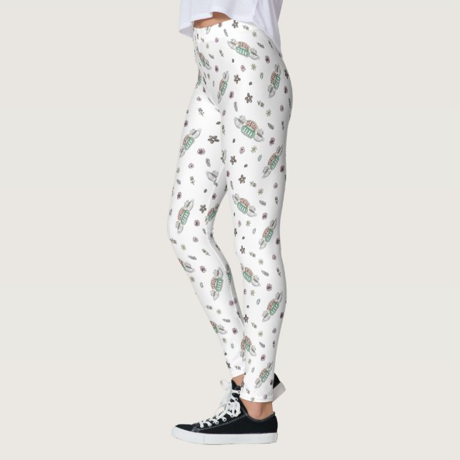 FRIENDS™ | Central Perk Kaffe Vattenfärg Mönster Leggings (Vänster)