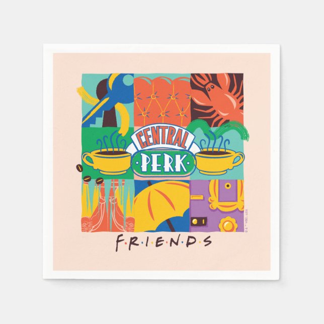 FRIENDS™ | Central Perk livfull grafik Pappersservett (Framsidan)