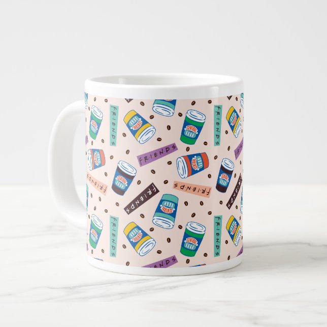FRIENDS™ | Central Perk livlig kaffemönster Jumbo Mugg (Framsida vänster)