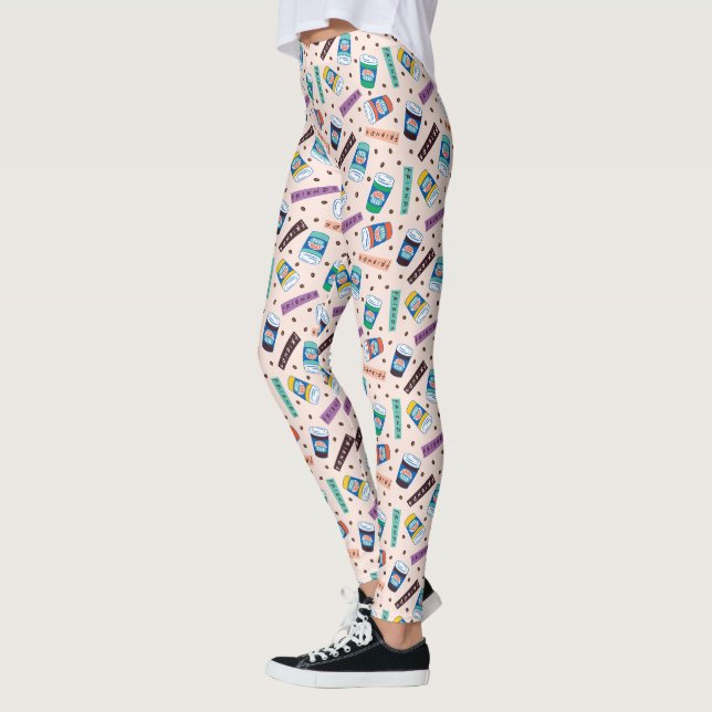 FRIENDS™ | Central Perk livlig kaffemönster Leggings (Vänster)