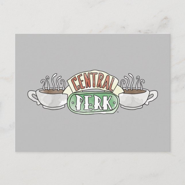 FRIENDS™ | Central Perk Logotyp i akvarell Inbjudan Vykort (Framsida)