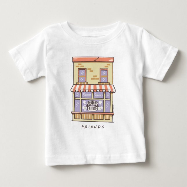 FRIENDS™ | Central Perk Tecknad Kaffebar T Shirt (Framsida)