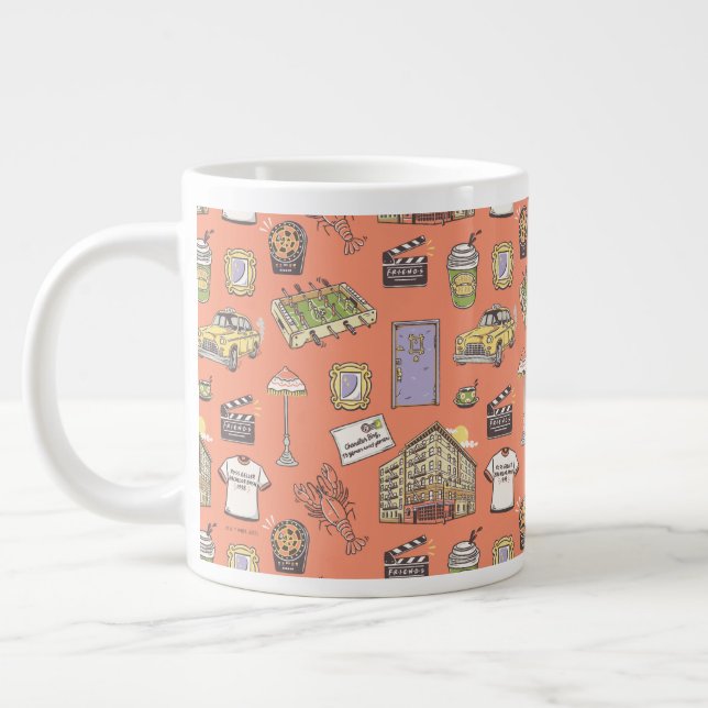 FRIENDS™ Colorful Icons Mönster Jumbo Mugg (Vänster)