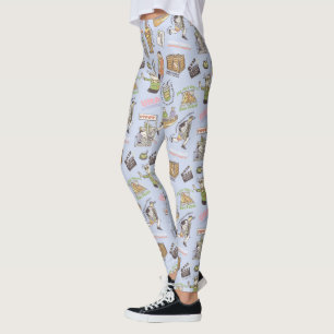 FRIENDS™ Colorful Tecknad Mönster Leggings