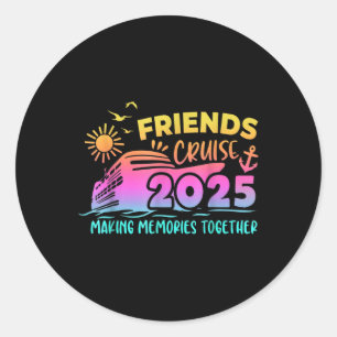 Friends Cruise Squad Skapar Memories Summer Togeth Runt Klistermärke
