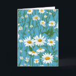 Friends Daisy på födelsedagen Kort<br><div class="desc">Vit daisy blomma mönster på en turkosblå bakgrund för en väns födelsedag. Text kan redigeras.</div>