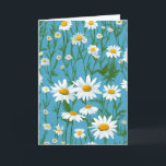 Friends Daisy på födelsedagen Kort<br><div class="desc">Vit daisy blomma mönster på en turkosblå bakgrund för en väns födelsedag. Text kan redigeras.</div>
