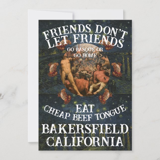 Friend's don't let Friends Eat Cheap Beef Tongue Inbjudningar (Framsida)