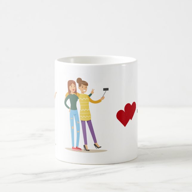 Friends Emerson Quote BFF Hearts Girls Cute Photo Kaffemugg (Center)