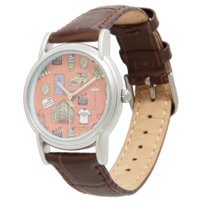 FRIENDS™ Färgglada Ikoner Mönster Armbandsur (Vinklad)