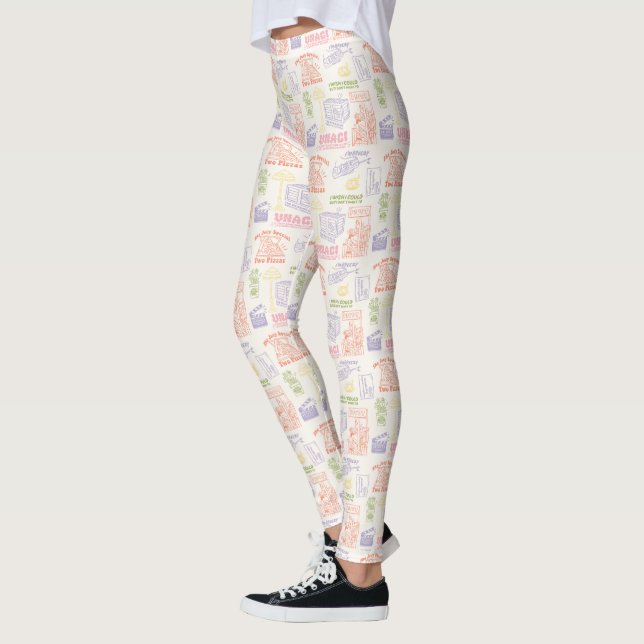 FRIENDS™ färgstarka citattecken Mönster Leggings (Vänster)