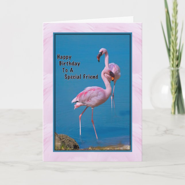 Friends födelsedagskort med Rosa Flamingo Kort (Framsida)