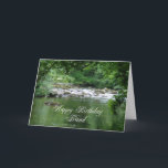 Friends födelsedagskort som visar en flod kort<br><div class="desc">En coola bergsström när den flyter genom en stillastående skog. Den bilden av ge är en känsla av fred och lugn.</div>