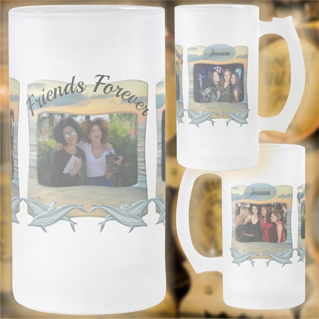 Friends Forever Ocean Sunset 0735 Frostat Ölglas (Skapare uppladdad)