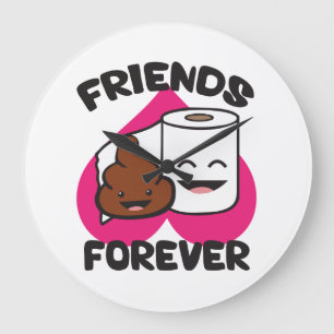 Friends Forever - Poop och Toilet Papper Roll Stor Klocka