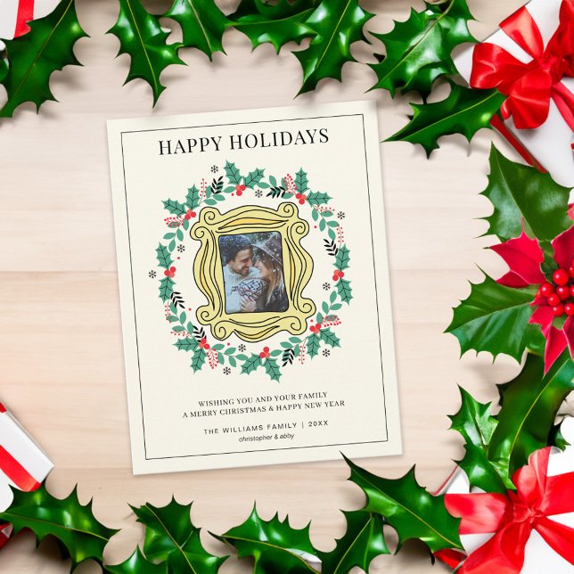 FRIENDS™ Foto Jul Julkort Helg Vykort (Card on table)