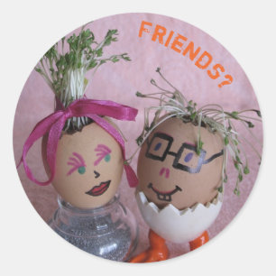 Friends-Funny Eggmen Couple Stickers Runt Klistermärke