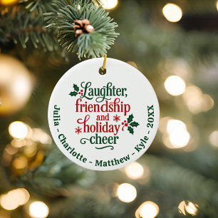 Friends grönt typography jul julgransprydnad keramik