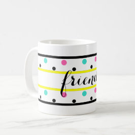 Friends Gult Rosa Turcouise Polka dots Kaffemugg
