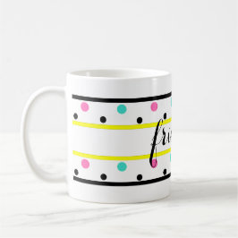 Friends Gult Rosa Turcouise Polka dots Kaffemugg
