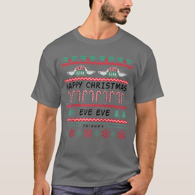 Friends Happy Christmas Eve Eve Sweater Baseballee T Shirt (Framsida)