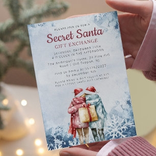 Friends I Gift Secret Santa Winter jul Party Inbjudningar