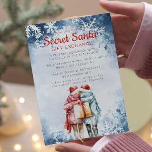 Friends I Gift Secret Santa Winter jul Party Inbjudningar