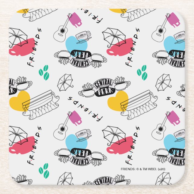 FRIENDS™ | Ikonmönster Underlägg Papper Kvadrat (Framsidan)