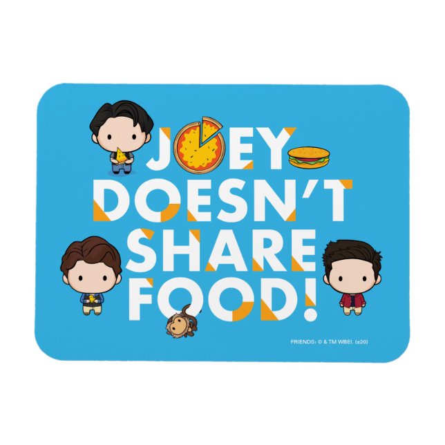 FRIENDS™ | Joey delar inte med sig av mat Chibi Magnet (Horisontell)