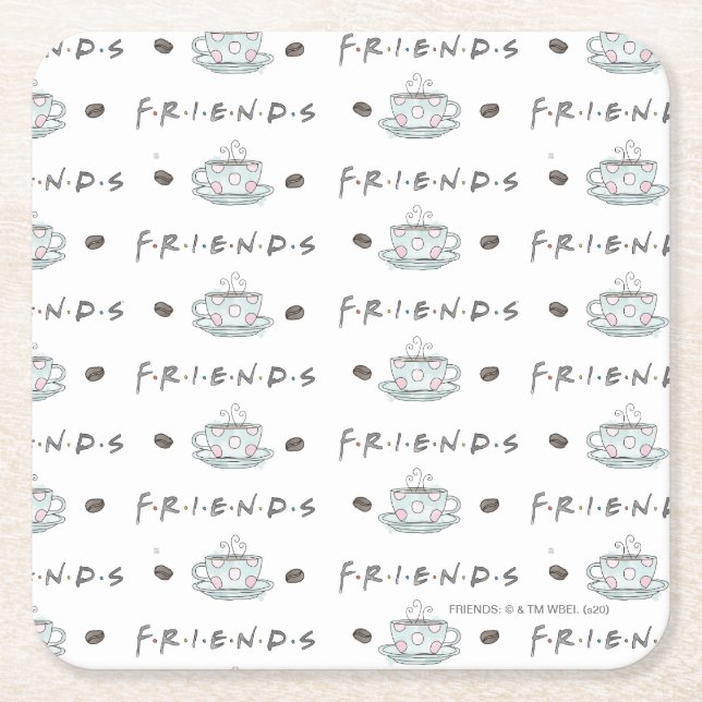 FRIENDS™ | Kaffe kopp Vattenfärg mönster Underlägg Papper Kvadrat (Framsidan)