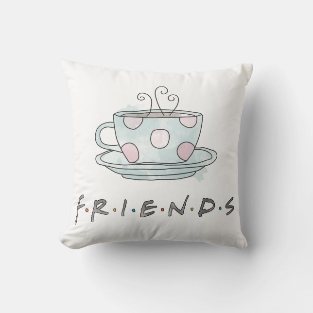 FRIENDS™ | Kaffemugg Vattenfärg Kudde (Framsida)